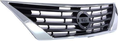 CarPartsDepot Grille Compatible With Nissan Versa 2007-2009 Sedan Hatchback Front Dark Gray Grill Assembly And Insert With Chrome Moulding in Saudi Arabia