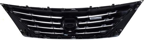 CarPartsDepot Grille Compatible With Nissan Versa 2007-2009 Sedan Hatchback Front Dark Gray Grill Assembly And Insert With Chrome Moulding in Saudi Arabia