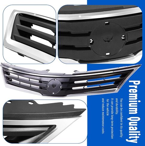 CarPartsDepot Grille Compatible With Nissan Versa 2007-2009 Sedan Hatchback Front Dark Gray Grill Assembly And Insert With Chrome Moulding in Saudi Arabia