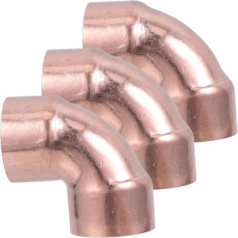 CIIEEEO Sturdy Copper Elbow تجهيزات 3 حزمة 1 بوصة معرف 90 درجة دليل تسرب نصف قطر قصير لأنظمة HVAC in Kuwait
