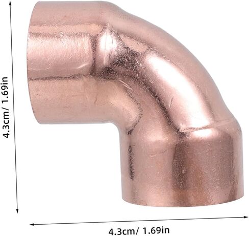 CIIEEEO Sturdy Copper Elbow تجهيزات 3 حزمة 1 بوصة معرف 90 درجة دليل تسرب نصف قطر قصير لأنظمة HVAC in Kuwait