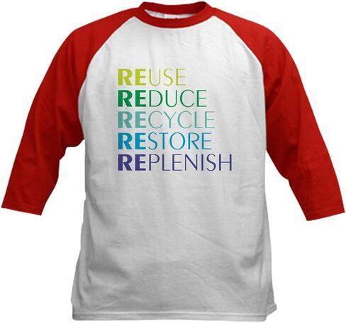 Cafepress تجديد البيسبول Jersey Kids Cotton Baseball Jersey ، 3/4 Raglan Sleeve Shirt in Kuwait