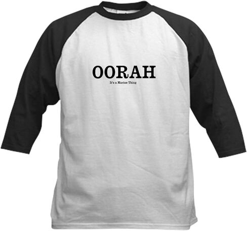 Cafepress Oorah (Marine Pride Kids Baseball Jersey Kids Cotton Baseball Jersey ، 3/4 Raglan Sleeve Shirt in Saudi Arabia