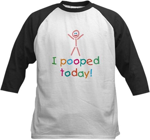 CafePress I Pooped Today Fun Kids Baseball Jersey Kids Cotton Baseball Jersey, 3/4 Raglan Sleeve Shirt in Saudi Arabia