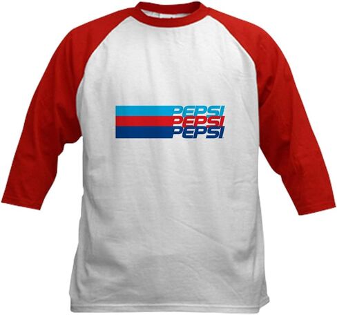 CafePress Pepsi Striped Kids Baseball T Shirt Kids Cotton Baseball Jersey, 3/4 Raglan Sleeve Shirt in Saudi Arabia