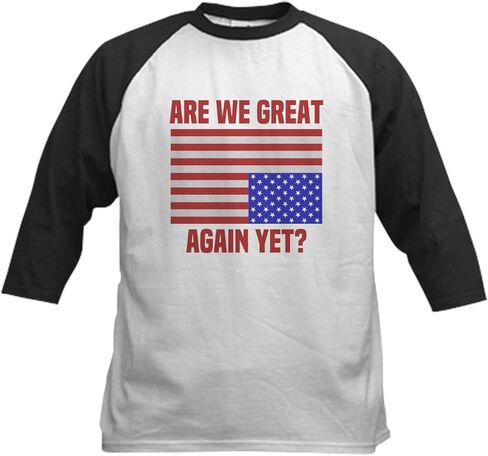 CafePress are We Great Again Yet Baseball Jersey Kids Cotton Baseball Jersey, 3/4 Raglan Sleeve Shirt in Saudi Arabia