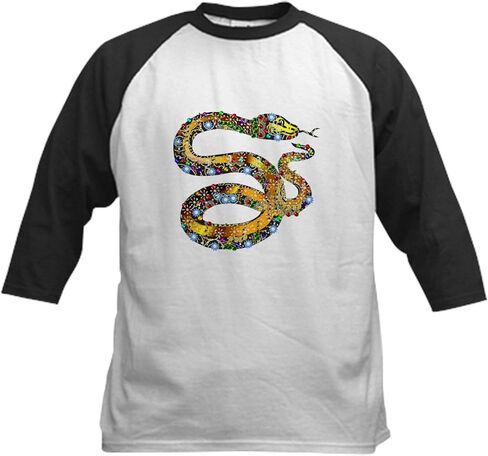 Cafepress Jewel Look Snake Kids Baseball Tee Kids Cotton Baseball Jersey ، 3/4 Raglan Sleeve Shirt in Kuwait
