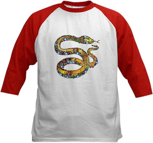 Cafepress Jewel Look Snake Kids Baseball Tee Kids Cotton Baseball Jersey ، 3/4 Raglan Sleeve Shirt in Kuwait