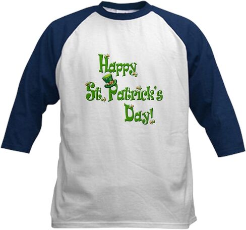 Cafepress Happy St. Patricks Day Baseball Jersey Kids Cotton Baseball Jersey ، 3/4 Raglan Sleeve Shirt in Saudi Arabia