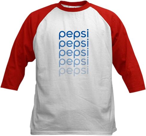 CafePress Pepsi Fade Blue Kids Baseball T Shirt Kids Cotton Baseball Jersey, 3/4 Raglan Sleeve Shirt in Saudi Arabia