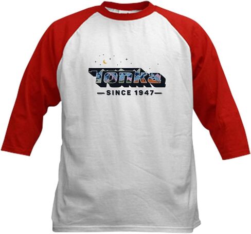 Cafepress Tonka منذ عام 1947 Stars Kids Baseball T Shirt Kids Cotton Baseball Jersey ، 3/4 قميص راجلان كم. in Saudi Arabia