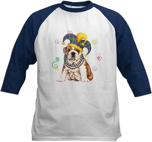 CafePress Party Bulldog Kids Baseball Jersey Kids Cotton Baseball Jersey, 3/4 Raglan Sleeve Shirt in Saudi Arabia