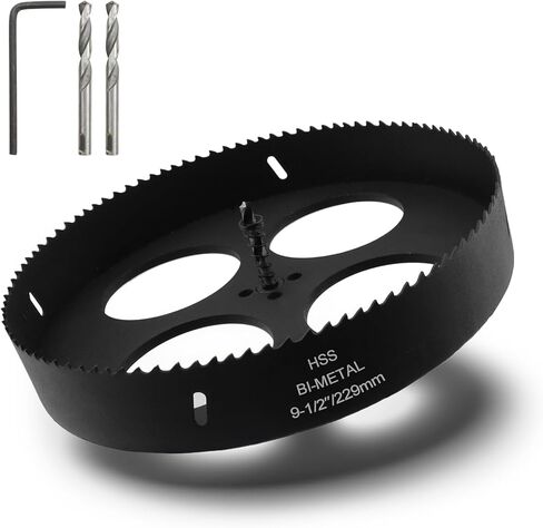 9.5-inch Hole Cutter with Drill Bit and Hex Wrench Drilling Holes Bi-Metal Hole Saw for Wood Plastic Drywall Thin Metal in Kuwait