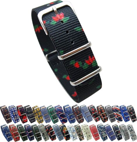 HNS Watch Bands - Choice of Pattern & Width (18mm, 20mm, 22mm) - Ballistic Premium Nylon Watch Straps in Saudi Arabia