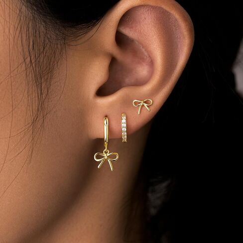 Gelbesty 3 Pairs Gold Dangle Earrings Set for Women Dainty Seashell Starfish Cross Stud Hoop Earrings for Multiple Piercing Cartilage 14K Plated Womens Summer Jewelry Gifts in Kuwait