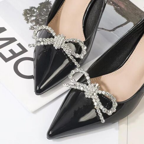 14 Pcs Rhinestone Bow Shoe Clips Shoe Buckle Classic Decorative Bow Clips For Shoes Elegant Removable Shoe Charms For Women Shoes Accessories For Women Clip On Wedding Shoe Jewelry Embellishments in Saudi Arabia