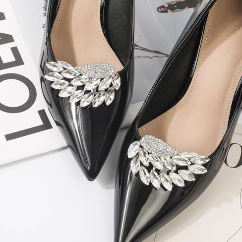 14 Pcs Rhinestone Bow Shoe Clips Shoe Buckle Classic Decorative Bow Clips For Shoes Elegant Removable Shoe Charms For Women Shoes Accessories For Women Clip On Wedding Shoe Jewelry Embellishments in Saudi Arabia