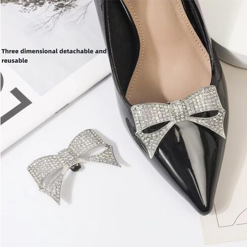 14 Pcs Rhinestone Bow Shoe Clips Shoe Buckle Classic Decorative Bow Clips For Shoes Elegant Removable Shoe Charms For Women Shoes Accessories For Women Clip On Wedding Shoe Jewelry Embellishments in Saudi Arabia