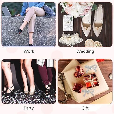 14 Pcs Rhinestone Bow Shoe Clips Shoe Buckle Classic Decorative Bow Clips For Shoes Elegant Removable Shoe Charms For Women Shoes Accessories For Women Clip On Wedding Shoe Jewelry Embellishments in Saudi Arabia