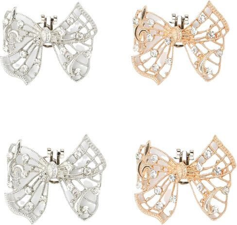 14 PCS Rhinestone Bow Shoe Clips Shoe Buckle Classic Decorative Bow Clips للأحذية سحر أحذية قابلة للإزالة أنيقة للنساء ملحقات الأحذية للنساء مقطع على زفاف حذاء المجوهرات. in Kuwait