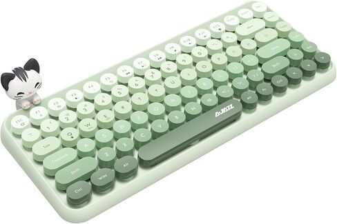 FELICON 308i Wireless Bluetooth Keyboard, Retro Typewriter Design with Gradient Colorful Round Keycaps and Cute Magnetic Cat Doll, 84 Keys, Multi Device Keyboard for iPad/Laptop/PC/Win/Mac(Blue) in Saudi Arabia