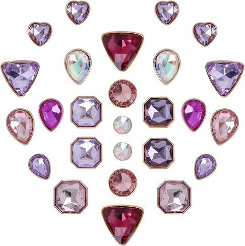 26 Pcs Bling Jewelry Shoe Charm Colorful Gems Rhinestone Crystal Shoe Accessories Decoration, Clog Sandal Slipper Charms for Women Valentine's Day Birthday Party Favor in Kuwait