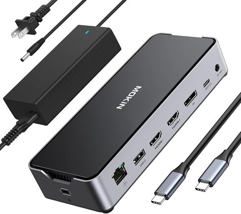 محطة إرساء Displaylink 3 شاشات USBC للكمبيوتر المحمول شاشة مزدوجة ثلاثية مع 3 HDMI، 2 DP، طاقة تيار مستمر، USB A&C لجهاز MacBook M1 M2 M3/Dell/HP/Lenovo in Kuwait