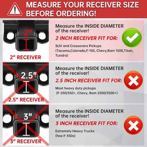Adjustable Trailer Hitch, 6 Inch Drop Hitch Ball Mount, 20,000 LBS GTW, Tow Hitch for Heavy Duty Truck with Double Hitch Locks and Pin, Solid Shank (2 Inch Receiver) in Kuwait