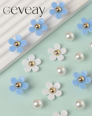 Flower Shoe Charms for Women Girl 24Pcs Cute Flower Pearl Shoe Charms DIY Clog Sandals Accessories Decoration Birthday Party Favors in Saudi Arabia