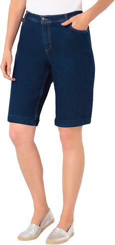Woman Within Plus Size Stretch-Denim Five-Pocket Bermuda Jeans Shorts in Saudi Arabia