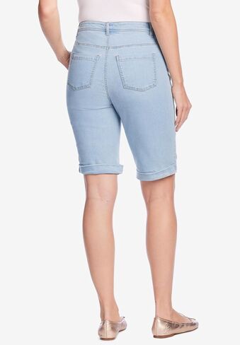 Woman Within Plus Size Stretch-Denim Five-Pocket Bermuda Jeans Shorts in Saudi Arabia