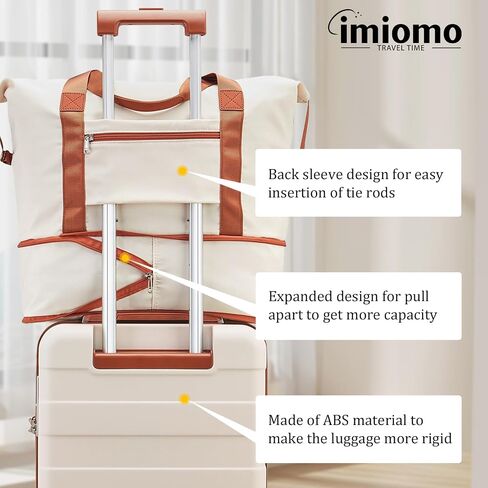 imiomo Luggage Sets 2 Piece Carry on and Check,Hardside Suitcase with Spinner Wheels, Lightweight Rolling Travel Luggage with TSA Lock (Beige, 4PCS) in Kuwait