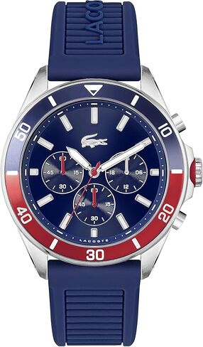 Lacoste Men's Stainless Steel Quartz Watch with Silicone Strap, Black, 22 (Model: 2011152) in Saudi Arabia