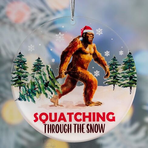 Bigfoot Suncatcher Ornament, Sasquatch Gifts for Friends, Camping Ornaments for Christmas Tree, Gifts for Bigfoot Lovers, Supernatural Funny Stocking Stuffers for Men Women (Suncatcher) in Saudi Arabia