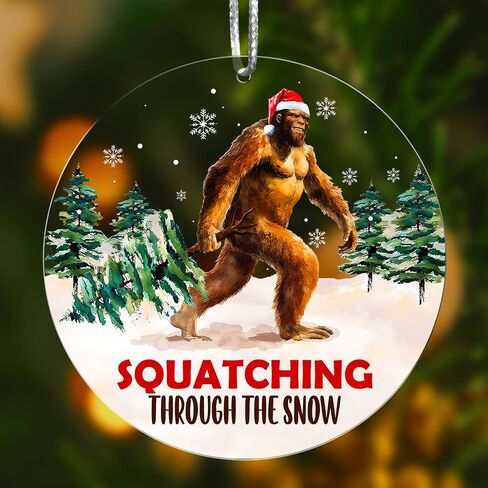 Bigfoot Suncatcher Ornament, Sasquatch Gifts for Friends, Camping Ornaments for Christmas Tree, Gifts for Bigfoot Lovers, Supernatural Funny Stocking Stuffers for Men Women (Suncatcher) in Saudi Arabia
