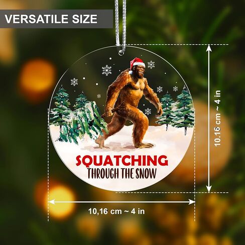Bigfoot Suncatcher Ornament, Sasquatch Gifts for Friends, Camping Ornaments for Christmas Tree, Gifts for Bigfoot Lovers, Supernatural Funny Stocking Stuffers for Men Women (Suncatcher) in Saudi Arabia