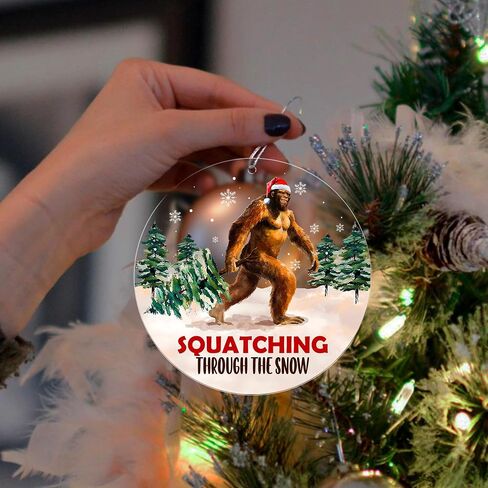 Bigfoot Suncatcher Ornament, Sasquatch Gifts for Friends, Camping Ornaments for Christmas Tree, Gifts for Bigfoot Lovers, Supernatural Funny Stocking Stuffers for Men Women (Suncatcher) in Saudi Arabia