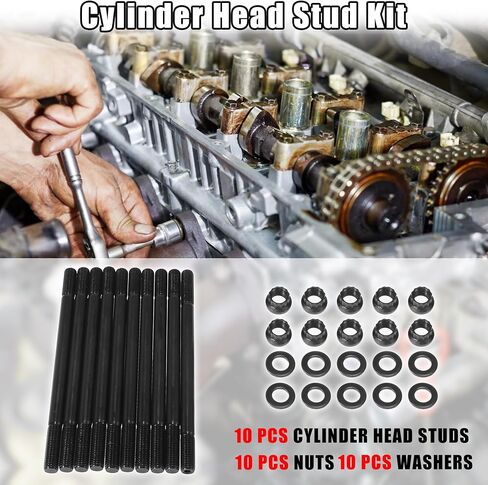 X AutoHaux Black Cylinder Head Stud Kit Presentive Honda Civic CRX Del Sol 1988-1995 in Saudi Arabia