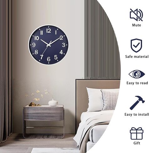 HZDHCLH ساعات الحائط تعمل بطارية ، ساعة الحائط الذهب الأخضر ، 8 بوصات ساعة الحائط صامتة غير موقوتة الأرقام ثلاثية الأبعاد الحديثة لمطبخ غرفة نوم غرفة المعيشة ديكور الفصل الدراسي in Kuwait