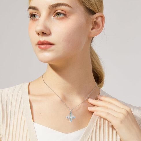 Jerusalem Cross Necklace for Men Sterling Silver Jerusalem Cross Pendant Cross Jewelry for Birthday Christmas in Kuwait