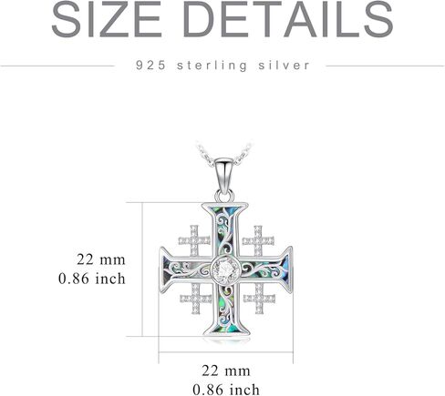 Jerusalem Cross Necklace for Men Sterling Silver Jerusalem Cross Pendant Cross Jewelry for Birthday Christmas in Kuwait