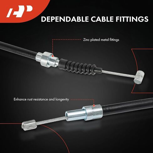 A-Premium Rear Driver and Passenger Side Parking Brake Cable Assembly Compatible with Volkswagen Models: Golf 2001, Beetle 2001-2002, 2-PC Set - Replace # 1J0609721K in Saudi Arabia