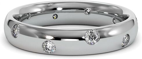 مجموعة Flush Moissanite Diamond Wedding Band Ring 0.35 قيراط عديمة اللون Moissanite التراص فرقة حلقة للنساء في 925 Sterling Silver in Saudi Arabia
