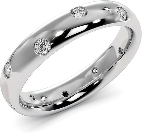 مجموعة Flush Moissanite Diamond Wedding Band Ring 0.35 قيراط عديمة اللون Moissanite التراص فرقة حلقة للنساء في 925 Sterling Silver in Saudi Arabia