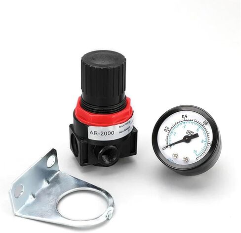 AR2000 AR3000 G1/4'' 6mm 8mm 10mm 12mmAir Control Compressor Pressure Relief Regulator Valve with Fitting(AR3000 6mm Fitting) in Saudi Arabia