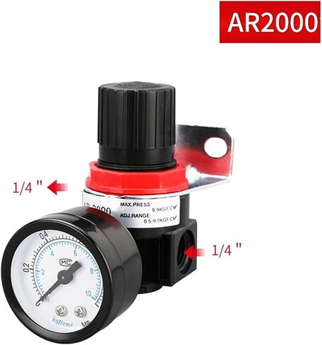 AR2000 AR3000 G1/4'' 6mm 8mm 10mm 12mmAir Control Compressor Pressure Relief Regulator Valve with Fitting(AR3000 6mm Fitting) in Saudi Arabia