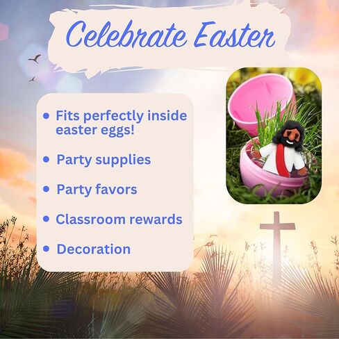 شخصيات يسوع الصغيرة 50 قطعة - تماثيل يسوع الصغيرة الحجم - تماثيل المسيح الصغيرة لحشو بيض عيد الفصح، هدايا وهدايا الحفلات الدينية، مدرسة الأحد، الحرف اليدوية في الفصول الدراسية، المعمودية، التأكيد (يسوع متعدد الألوان) in Kuwait