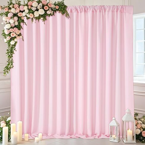 Black Backdrop Curtains 2 Panels 5ft x 10ft Polyester Photo Backdrop Drapes for Wedding Party Stage Birthday Decorations in Saudi Arabia