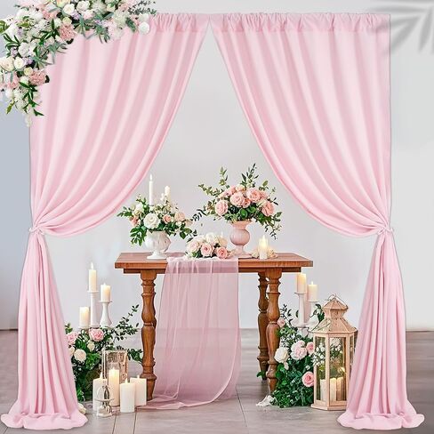 Black Backdrop Curtains 2 Panels 5ft x 10ft Polyester Photo Backdrop Drapes for Wedding Party Stage Birthday Decorations in Saudi Arabia