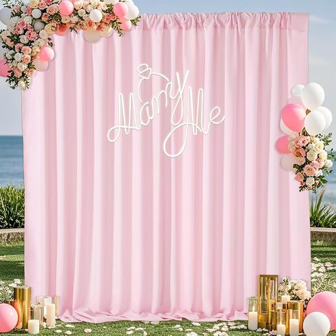 Black Backdrop Curtains 2 Panels 5ft x 10ft Polyester Photo Backdrop Drapes for Wedding Party Stage Birthday Decorations in Saudi Arabia
